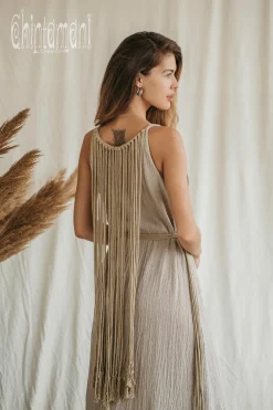 Rope Collar Dress / Beige