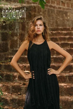 Rope Collar Dress / Black