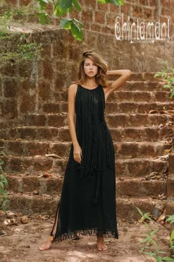 Rope Collar Dress / Black