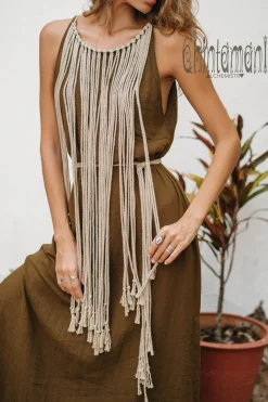 Rope Collar Dress / Brown