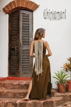 Rope Collar Dress / Brown