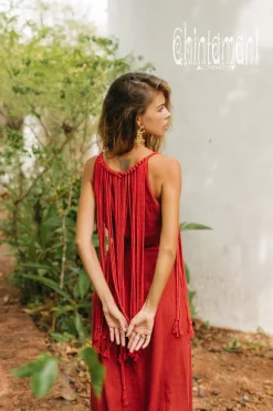 Rope Collar Dress / Red Ochre