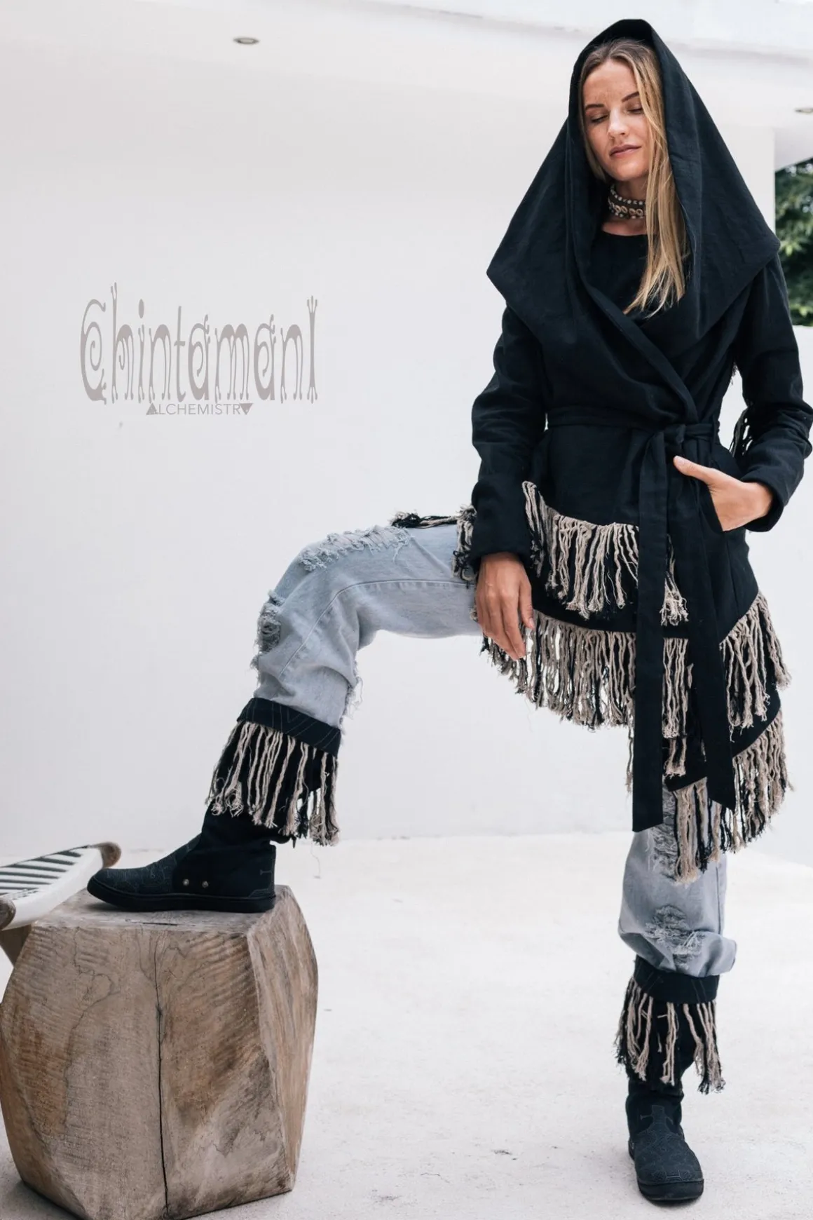 Shamanic Canvas Jacket / Black