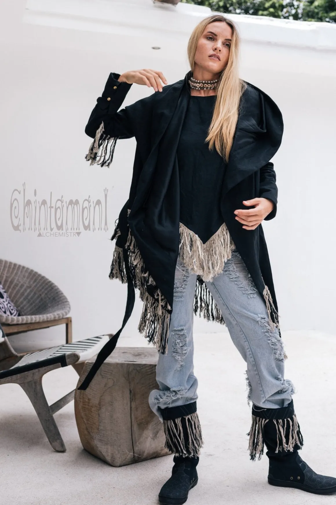 Shamanic Canvas Jacket / Black