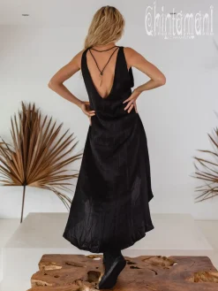 Silk Maxi Dress / Black