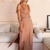 Sleeveless Wrap Dress / Dusty Pink