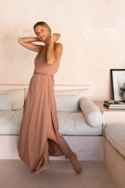 Sleeveless Wrap Dress / Dusty Pink