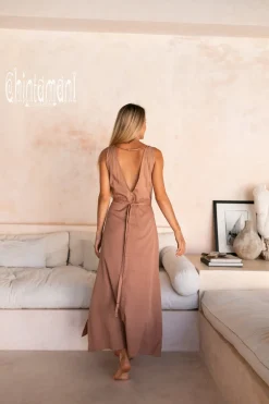 Sleeveless Wrap Dress / Dusty Pink