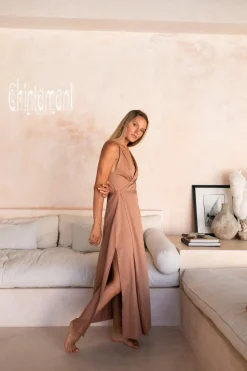 Sleeveless Wrap Dress / Dusty Pink