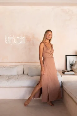 Sleeveless Wrap Dress / Dusty Pink