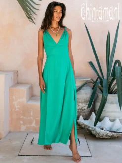 Sleeveless Wrap Dress / Green
