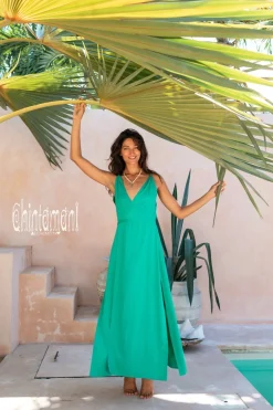 Sleeveless Wrap Dress / Green
