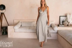 Sleeveless Wrap Dress / Gray