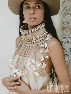 Tribal Collar Necklace / Beige