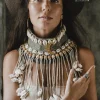 Tribal Collar Necklace / Gray