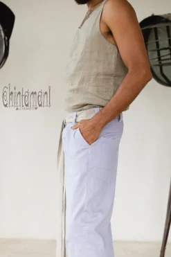 Twill Long Pants / Light Blue