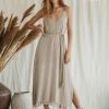 V-neck Maxi Dress / Beige