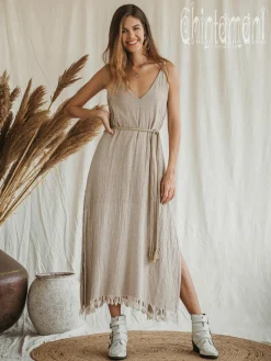 V-neck Maxi Dress / Beige
