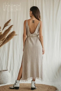 V-neck Maxi Dress / Beige