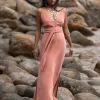 V-neck Maxi Dress / Coral Rose