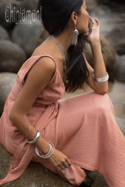 V-neck Maxi Dress / Coral Rose