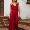 V-neck Maxi Dress / Red Ochre