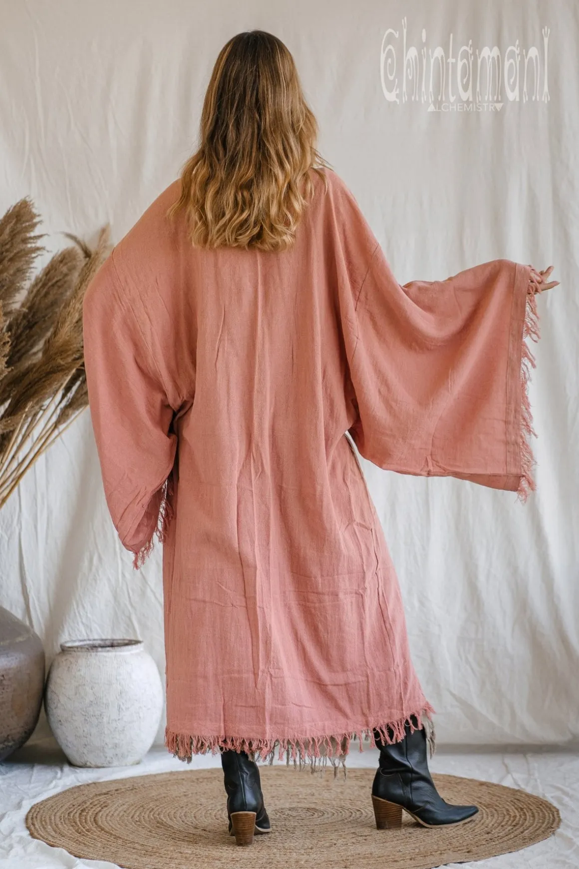 Wide Sleeve Kimono / Soft Pink