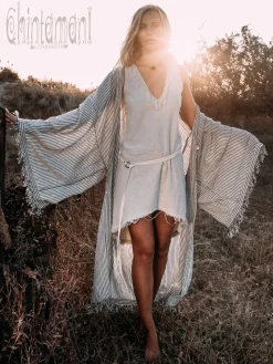 Wide Sleeve Kimono / Striped