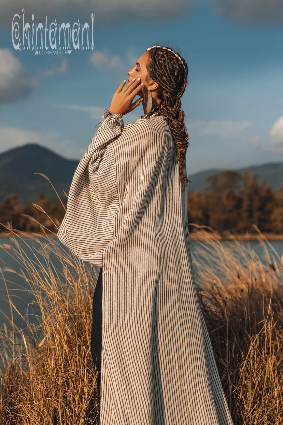 Wide Sleeve Kimono / Striped