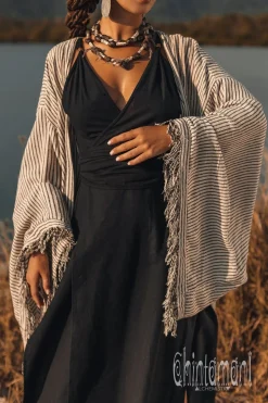 Wide Sleeve Kimono / Striped