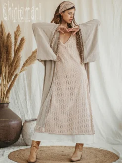 Wide Sleeve Kimono/ Beige