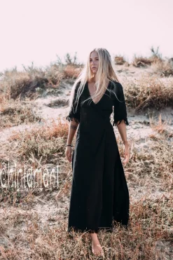 Wrap Boho Dress / Black