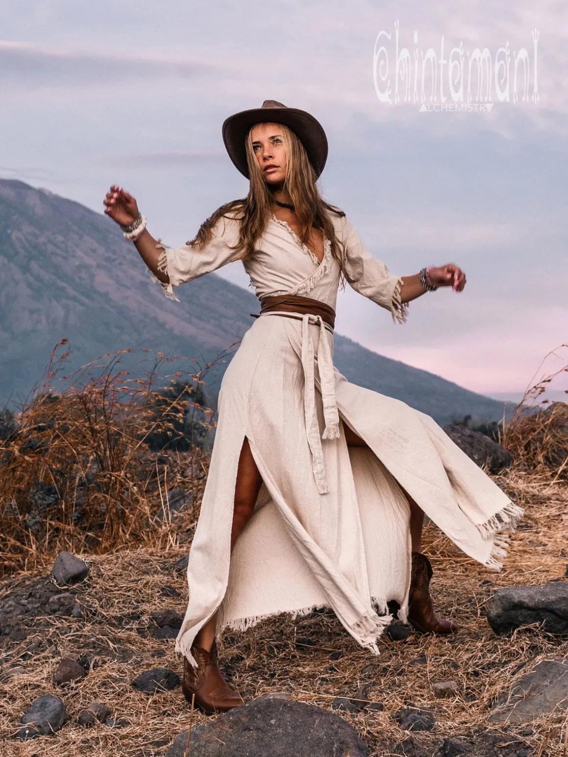 Wrap Boho Dress / Off White